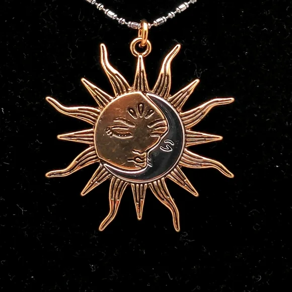 Celestial Silver Gold Adjustable Chain Necklace - Picture 5 of 5